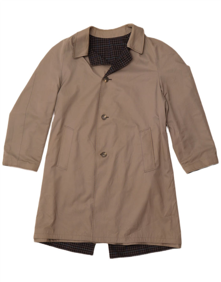 Casaco impermeável masculino reversível DIOLEN UK 40 poliéster xadrez cinza grande