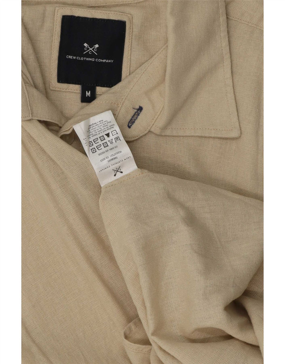 Camisa masculina Crew Clothing linho bege médio