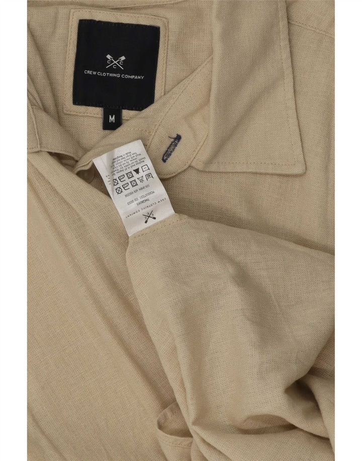 Camisa masculina Crew Clothing linho bege médio