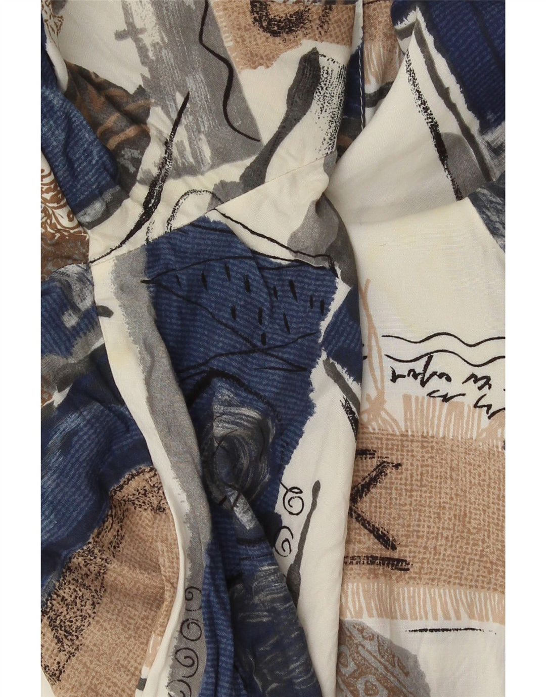 Camisa feminina vintage EU 44 XL multicolorida patchwork viscose