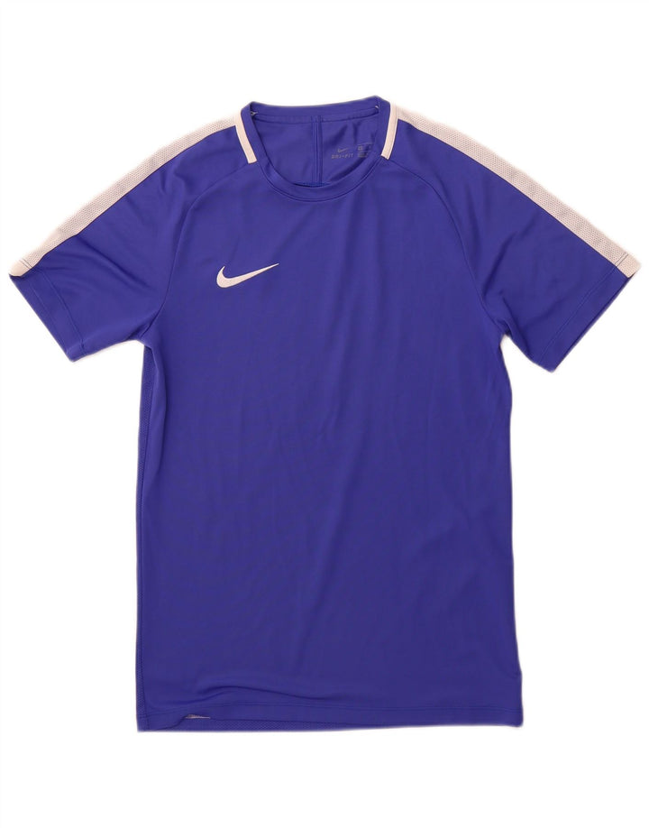 Camiseta masculina NIKE Dri Fit Top pequeno azul colorblock