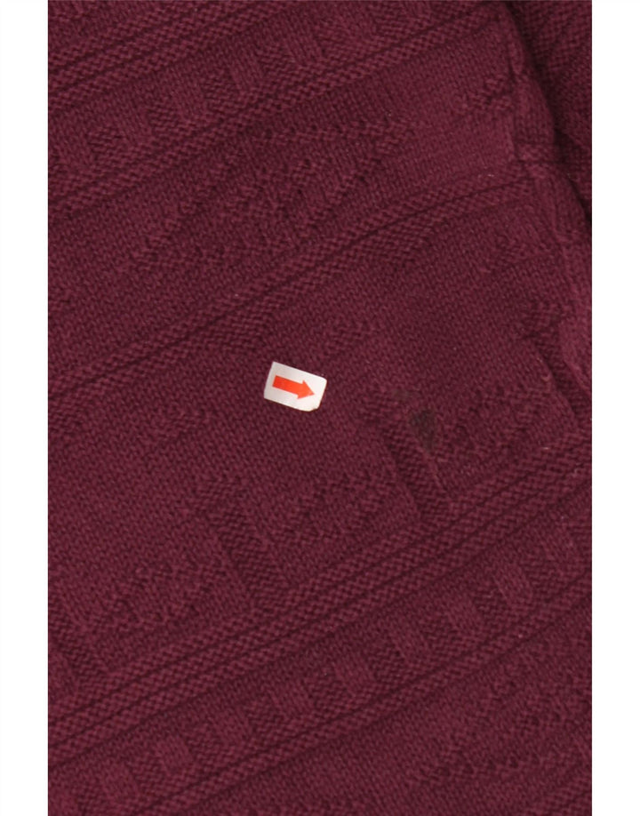 Suéter masculino VINTAGE com gola redonda grande Borgonha