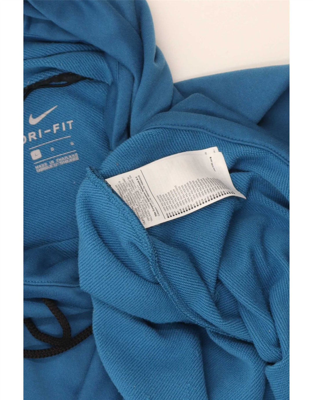 Suéter Nike masculino Dri Fit manga curta com capuz grande azul poliéster