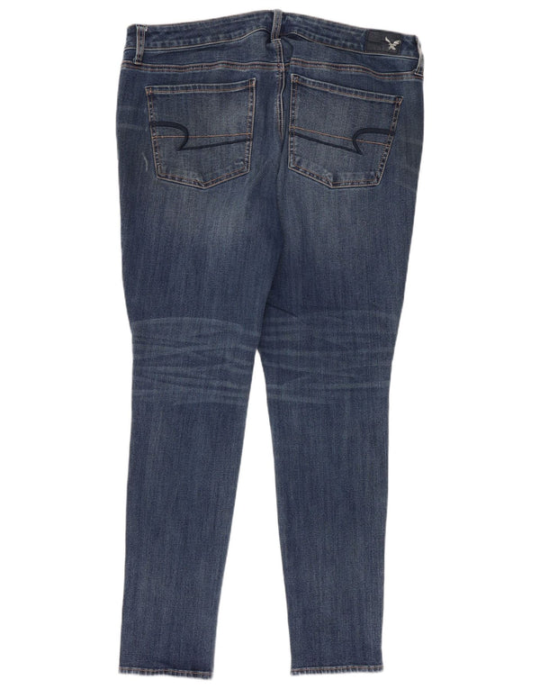 Calça jeans feminina American Eagle UK 18 XL W38 L28 azul algodão
