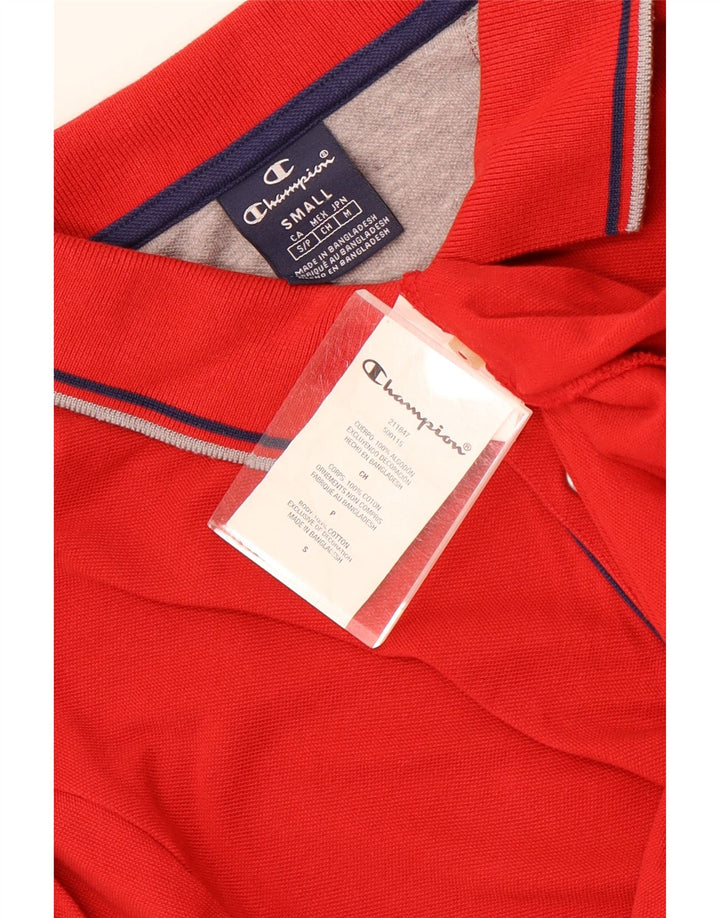 Camisa polo masculina Champion pequena de algodão vermelho