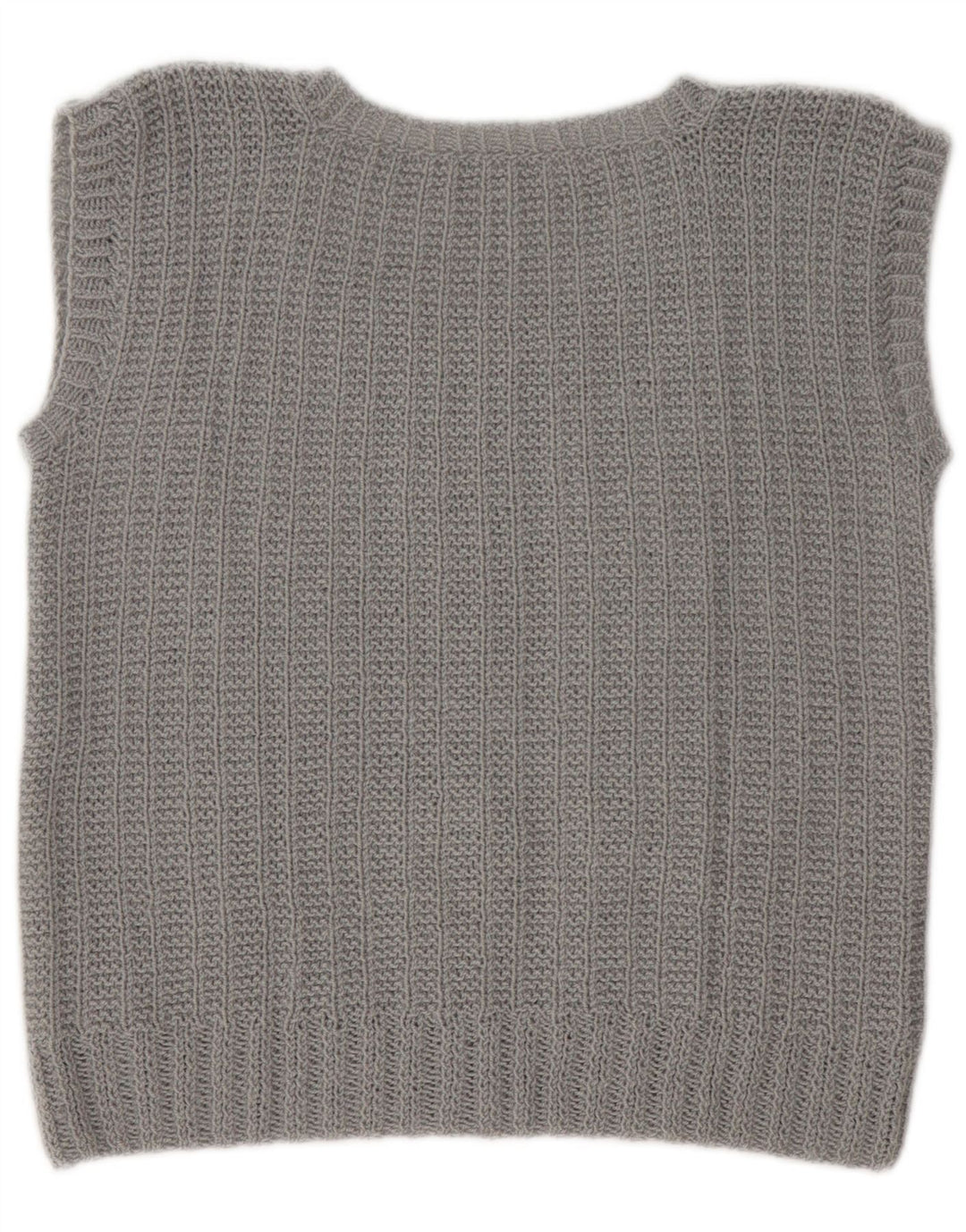 Top feminino colete vintage UK 14 cinza médio