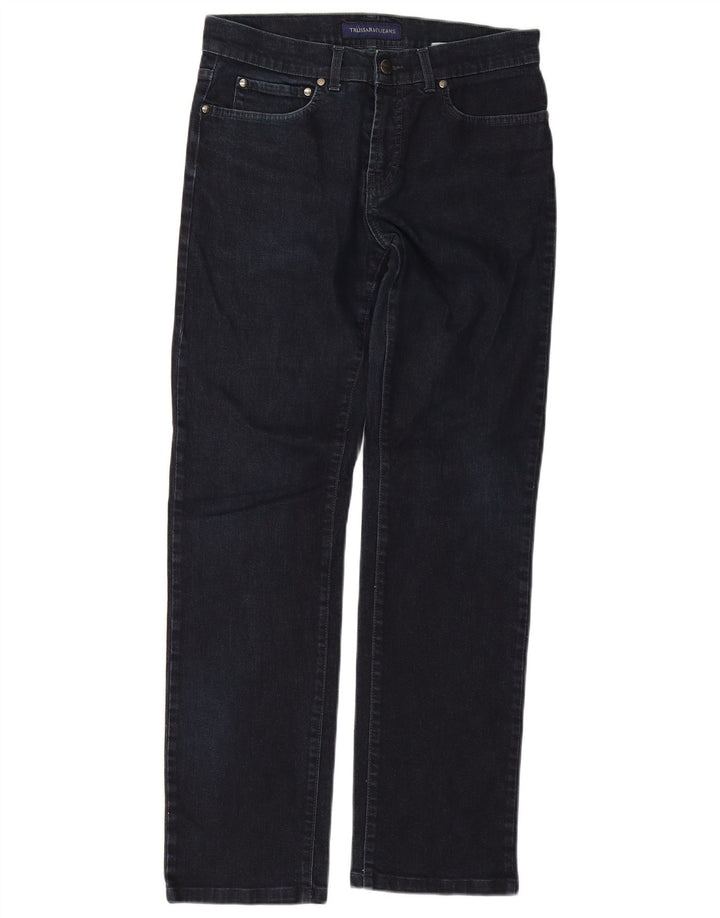 Jeans retos femininos Trussardi W33 L29 algodão azul marinho