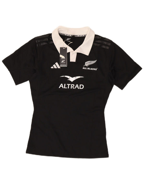 Adidas Womens New Zealand Graphic Rugby Polo Shirt Reino Unido 18 XL Preto Poliéster