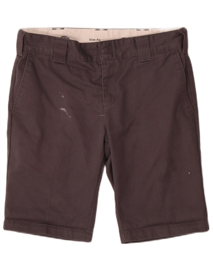 DICKIES Mens Slim Fit Chino Shorts W30 Algodão Cinza Médio