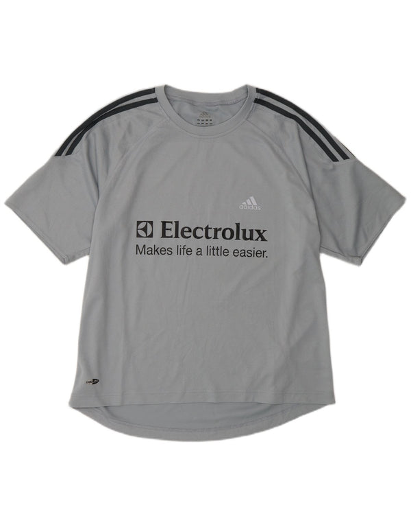 Camiseta Adidas Masculina Climalite Graphic Top Grande Cinza Poliéster