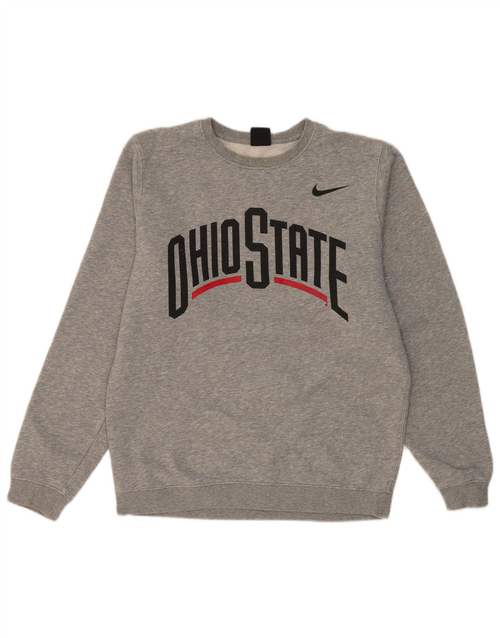 NIKE Masculino Ohio State Graphic Moletom Jumper Pequeno Algodão Cinza