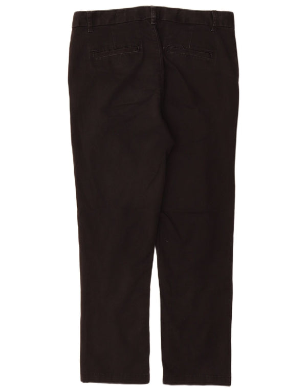 Calça chino feminina reta FAT FACE UK 10 pequena W28 L26 algodão preto