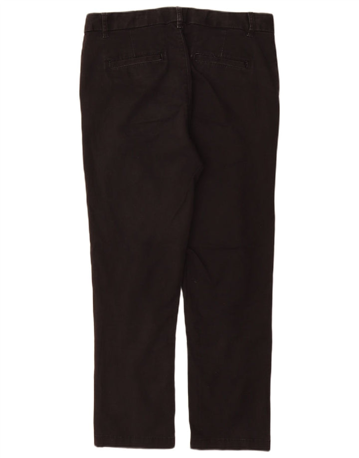 Calça chino feminina reta FAT FACE UK 10 pequena W28 L26 algodão preto
