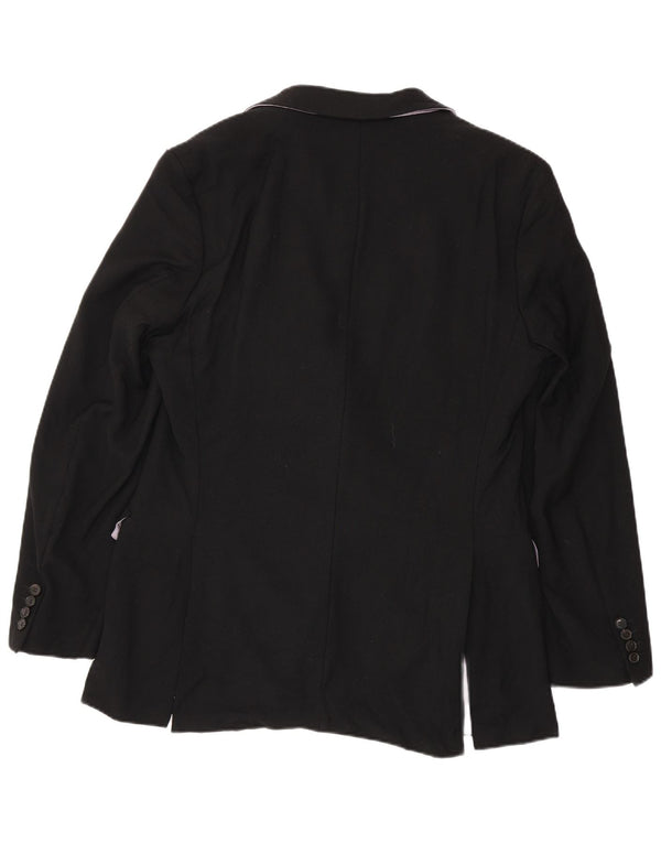 Jaqueta blazer masculina de 2 botões Hugo Boss Reino Unido 102 grande lã virgem preta