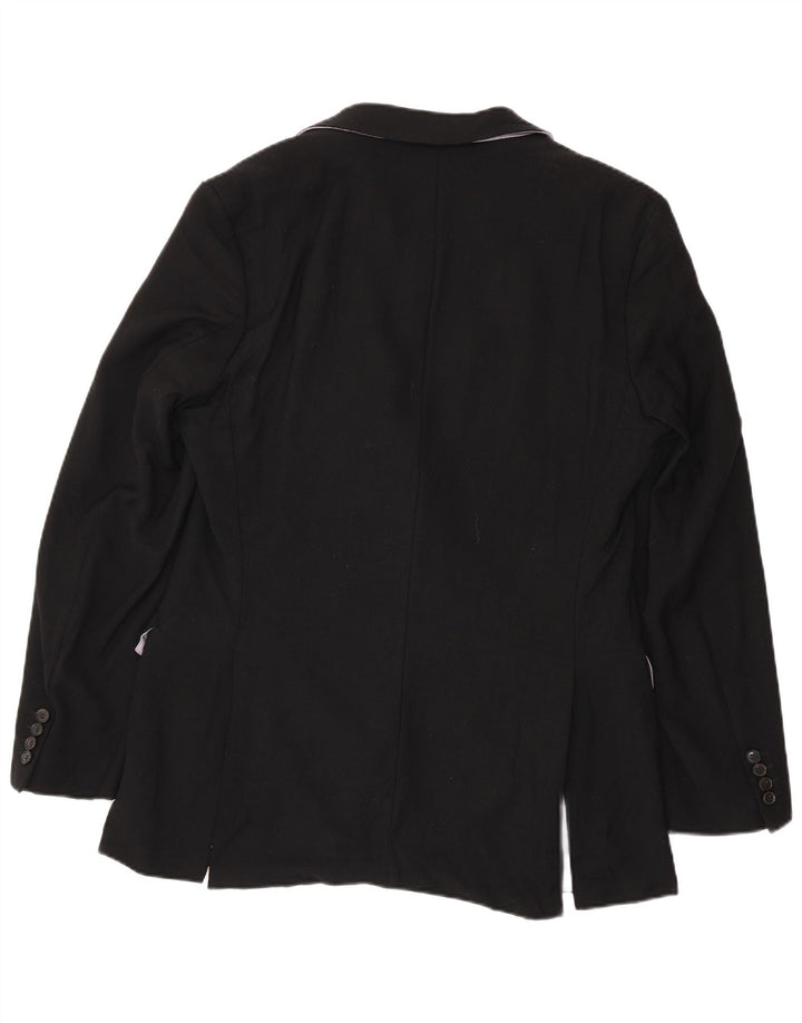 Jaqueta blazer masculina de 2 botões Hugo Boss Reino Unido 102 grande lã virgem preta