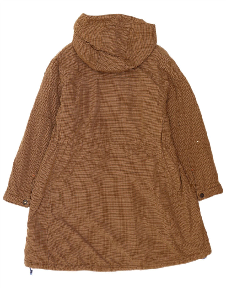 Jaqueta parka feminina com capuz Invicta UK 6 XS marrom houndstooth poliamida