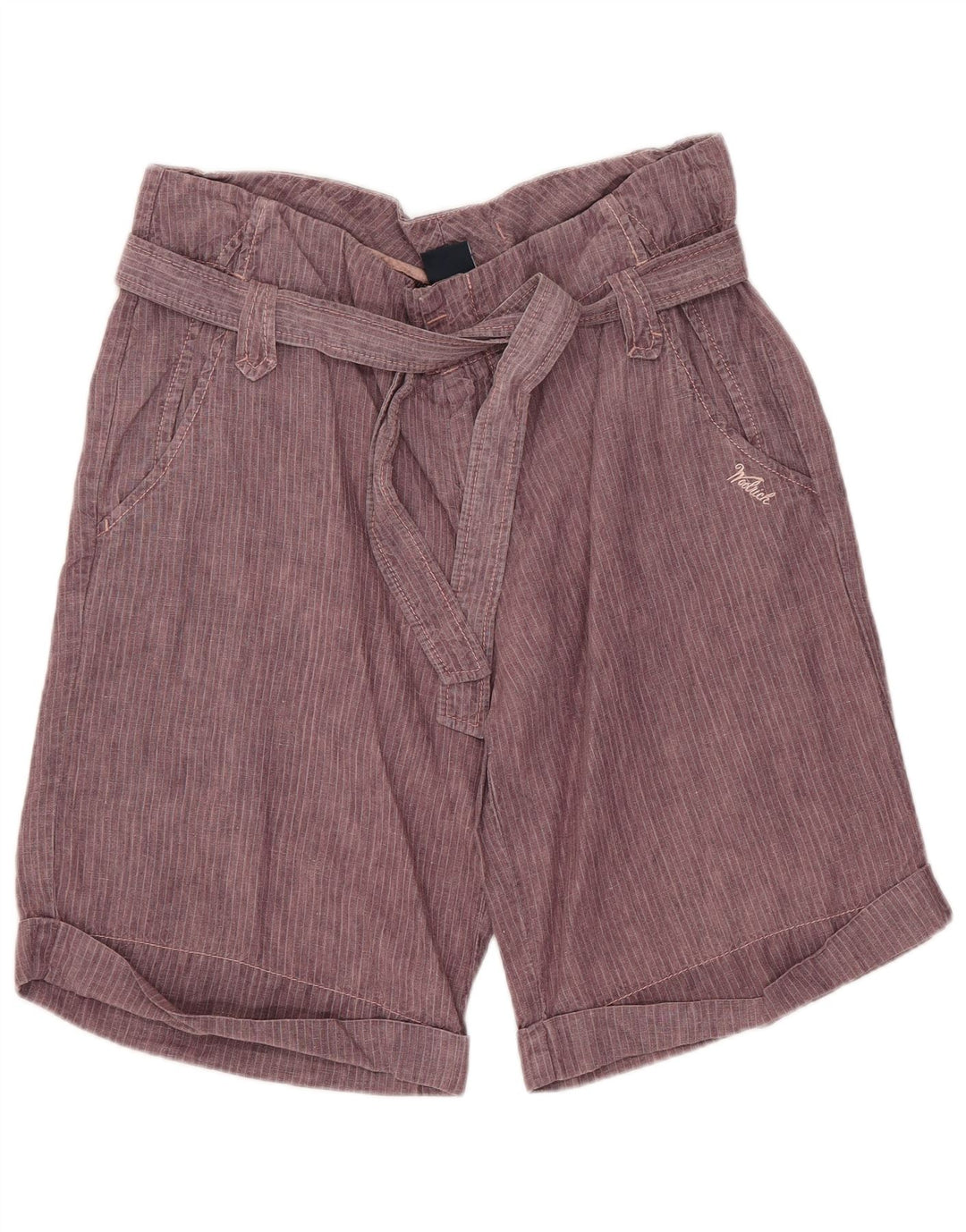 Shorts chino feminino WOOLRICH W31 linho listrado roxo médio