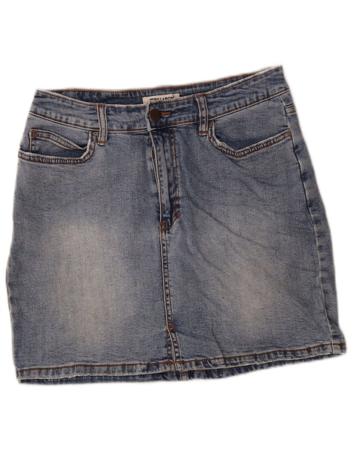 Saia jeans feminina Billabong W30 algodão azul médio