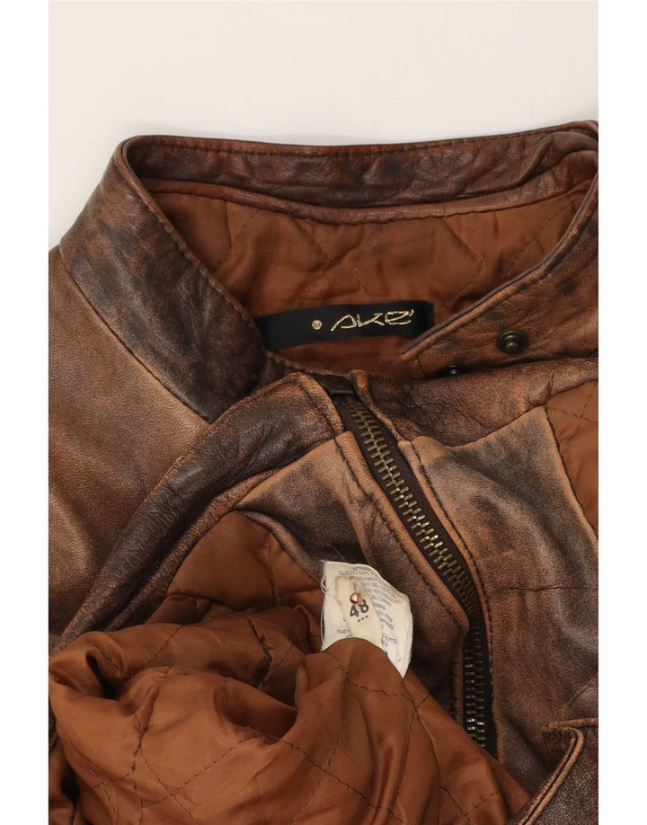 Jaqueta feminina vintage de couro Racer IT 48 XL marrom