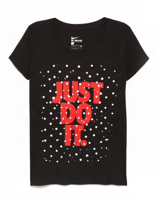 Camiseta gráfica feminina Nike UK 10 pequena algodão manchado preto