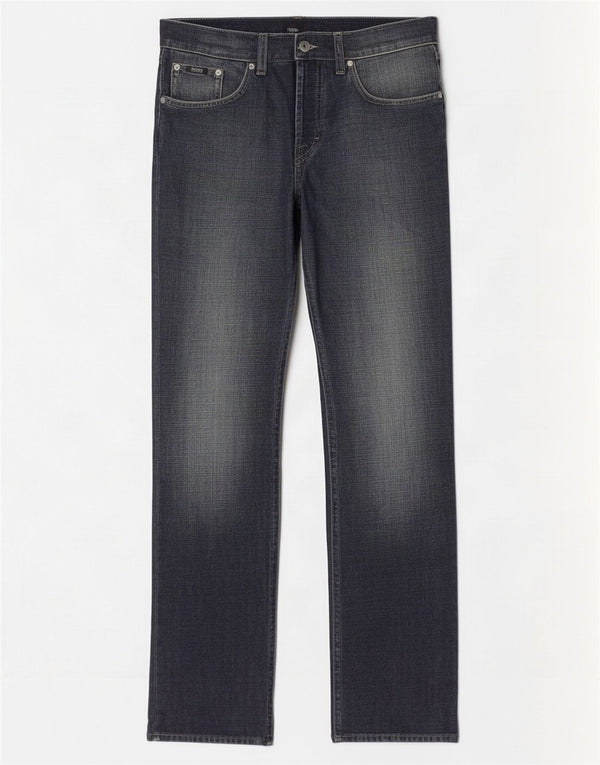 Hugo Boss Mens Straight Jeans W31 L32 Azul Marinho Algodão