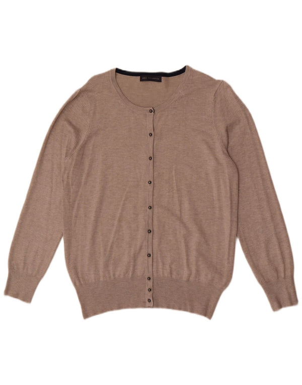 Suéter cardigã feminino Marks & Spencer Reino Unido 16 grande viscose bege