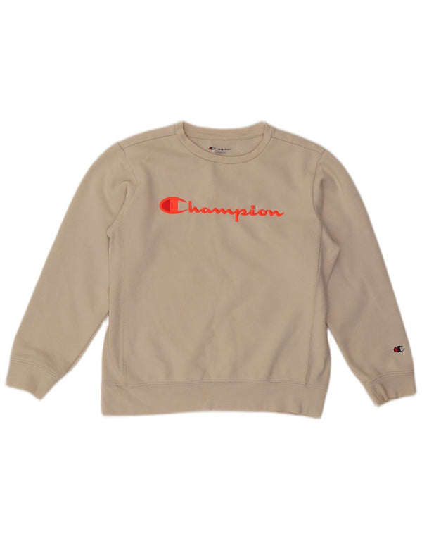 Jumper de moletom gráfico feminino Champion UK 16 grande algodão branco