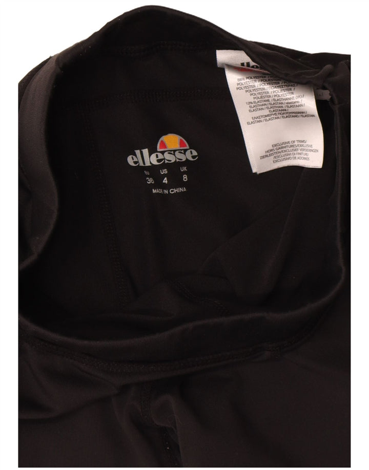 Leggings femininas Ellesse com corte gráfico UK 8 poliéster preto pequeno