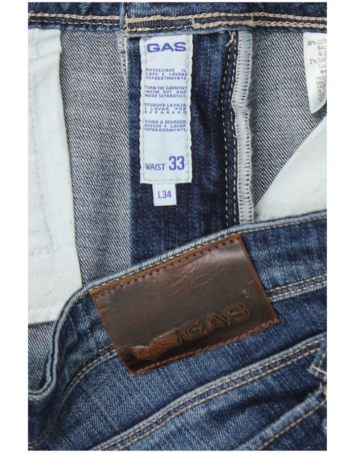 Calça jeans reta feminina GAS W33 L28 algodão azul