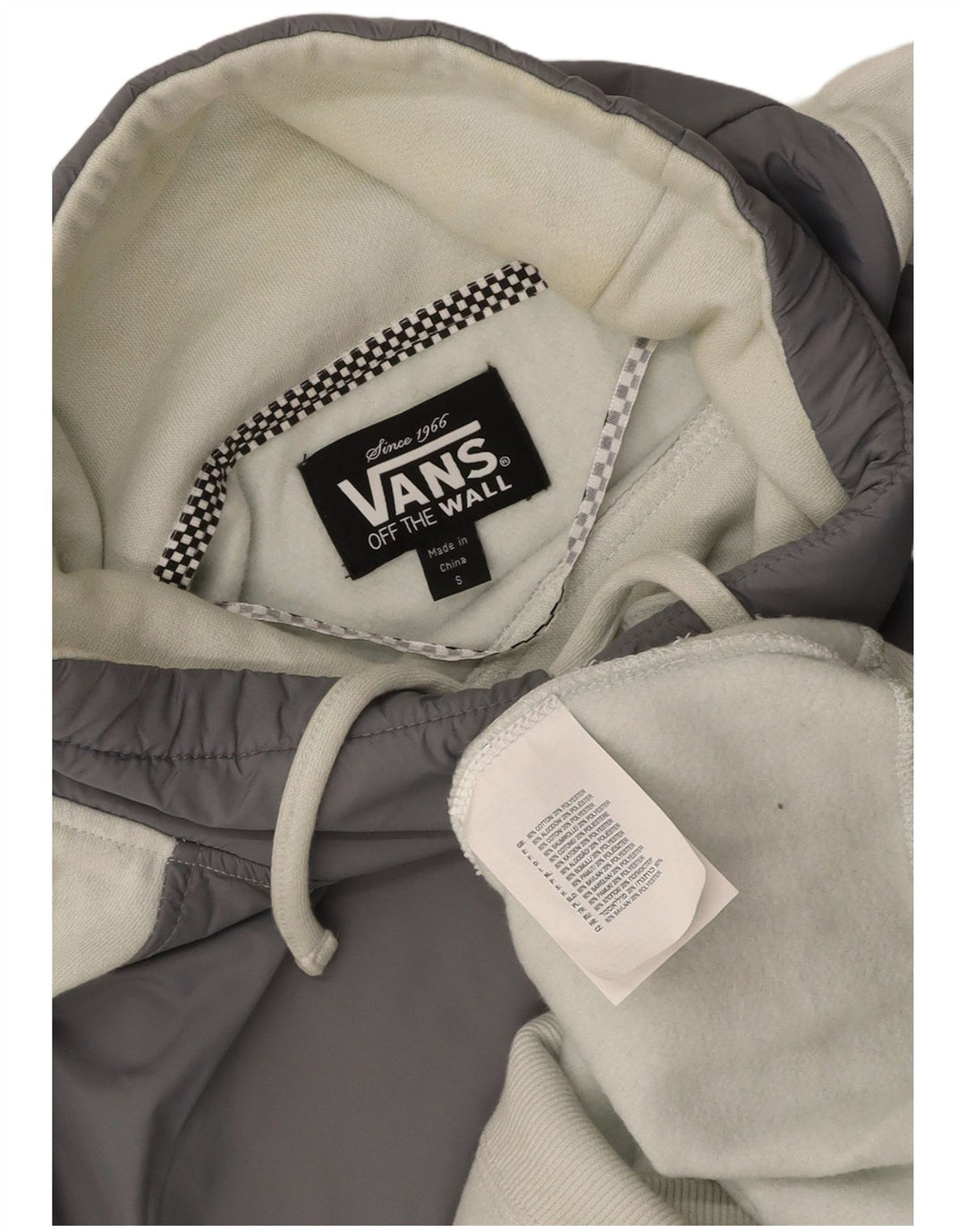 Moletom feminino VANS Jumper UK 10 pequeno branco colorblock algodão