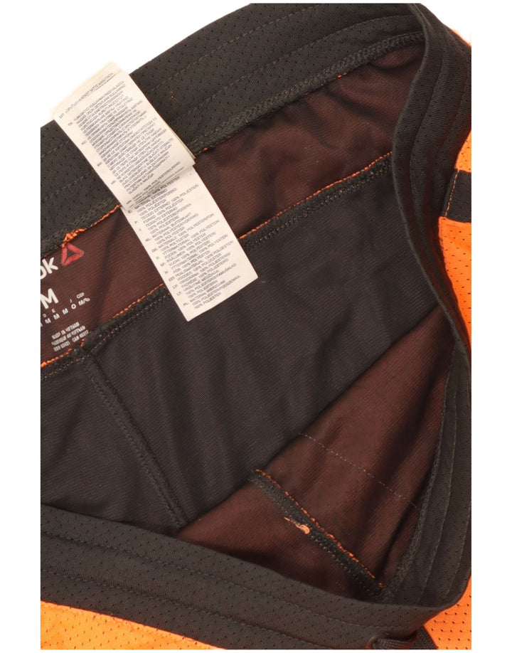 Shorts esportivos gráficos masculinos Reebok médio laranja colorblock poliéster