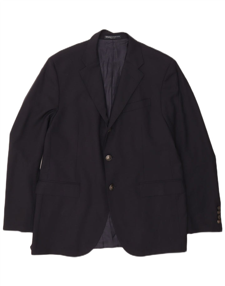 Jaqueta Blazer Masculina Polo Ralph Lauren com 2 Botões IT 54 XL Lã Azul Marinho