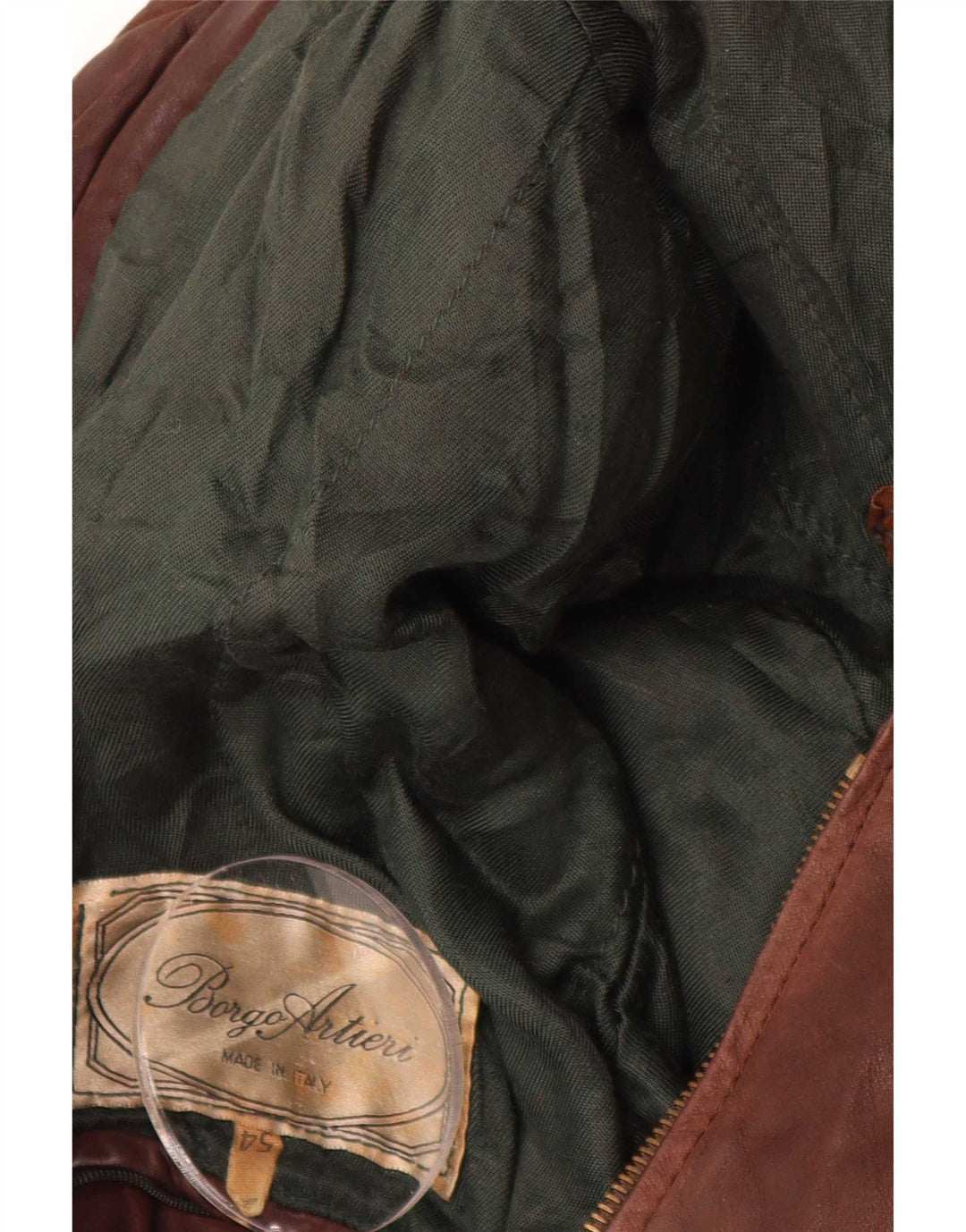 Borgo Arthieri Mens Leather Biker Jacket IT 54 2XL Brown