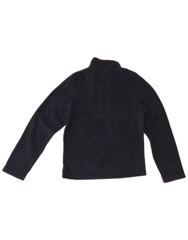 Suéter de lã feminino Kappa com zíper e gola UK 12 poliéster azul marinho médio