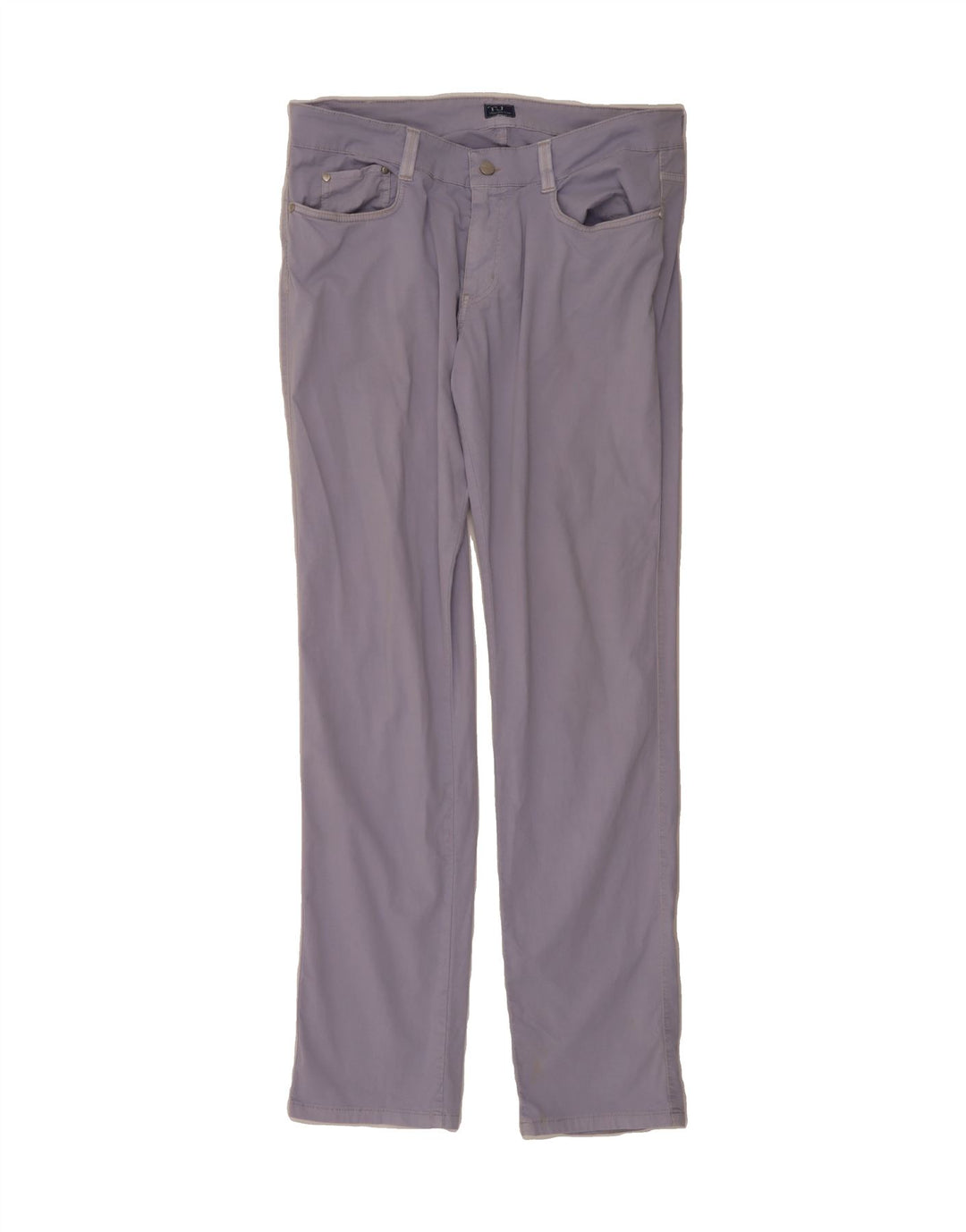 TRUSSARDI Mens Straight Casual Trousers W38 L35 Purple Cotton Vintage Trussardi and Second-Hand Trussardi from Messina Hembry 