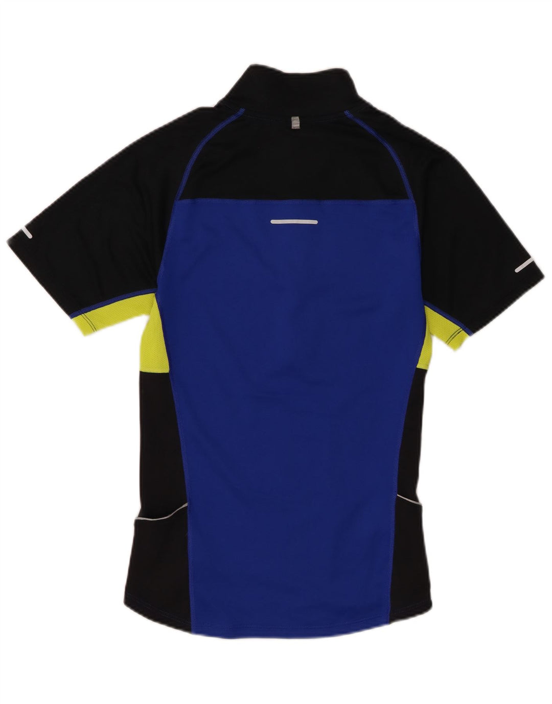 Camiseta masculina Nike Dri Fit com zíper e decote em poliéster pequeno azul colorblock