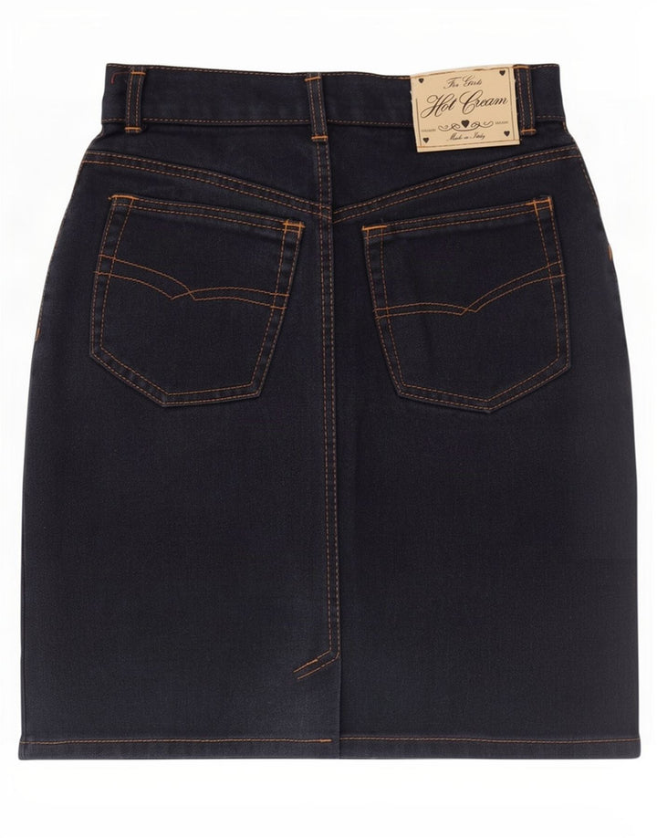 Saia jeans feminina vintage IT 44 médio W30 azul marinho
