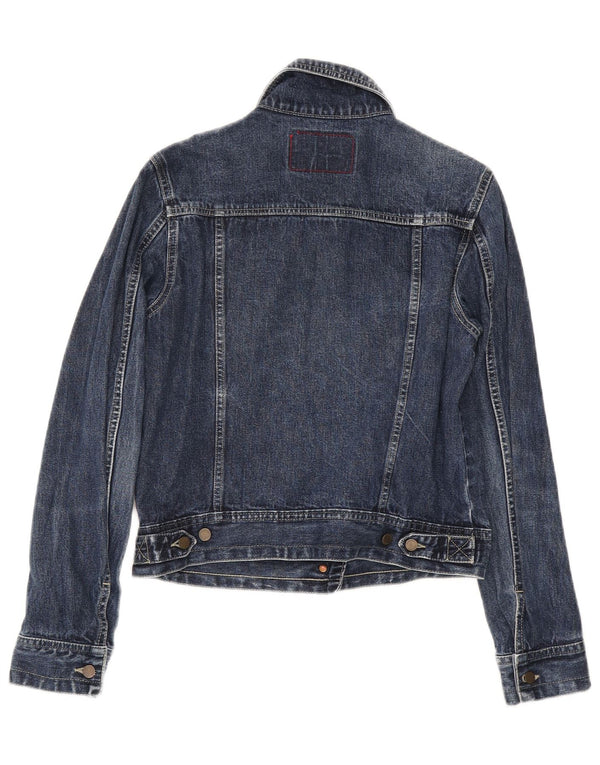 Jaqueta jeans feminina Stefanel UK 12 azul marinho médio