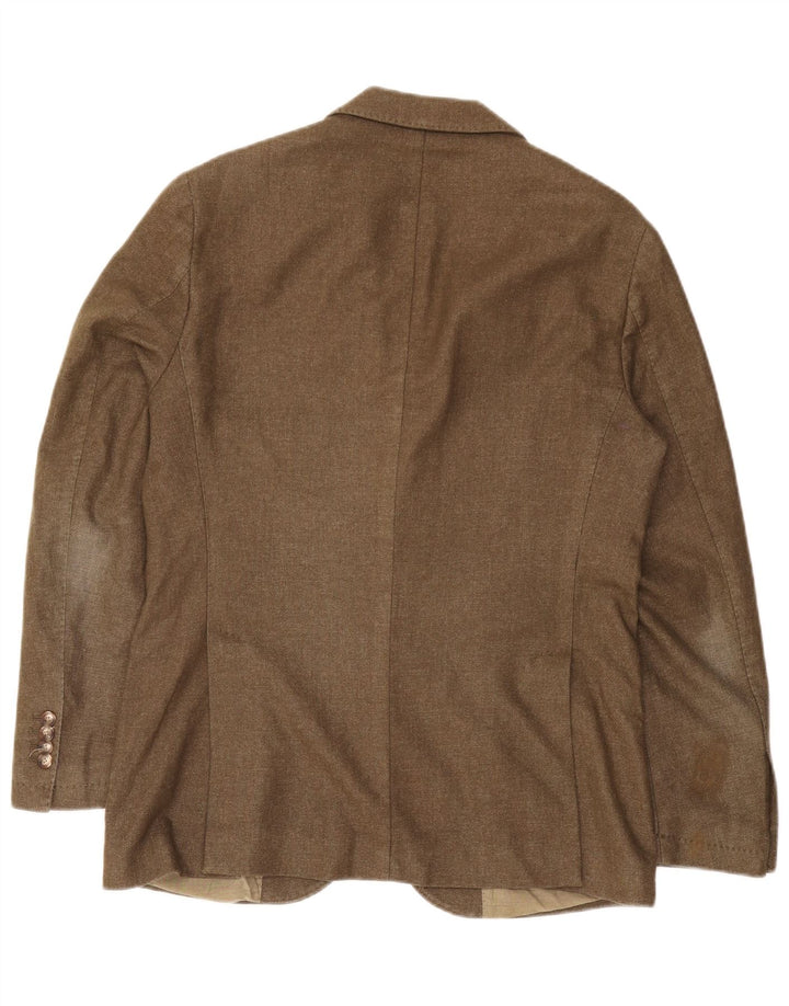 Jaqueta blazer masculina Massimo Dutti com 2 botões UE 50 grande lã marrom