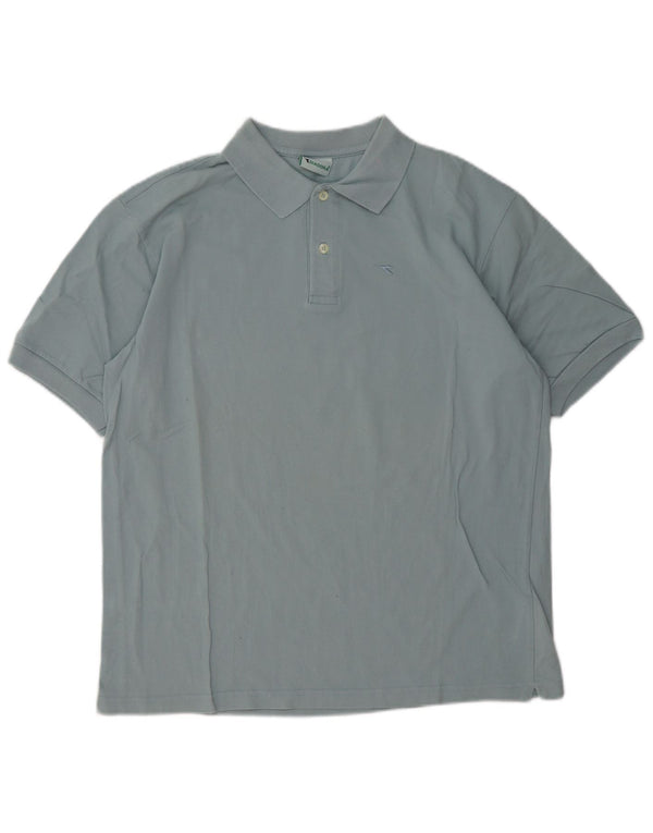 Diadora Mens Polo Shirt Large Blue Cotton