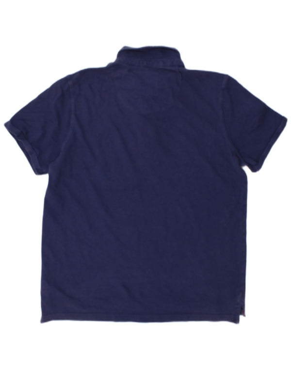 Camisa polo masculina Crew Clothing algodão azul marinho médio