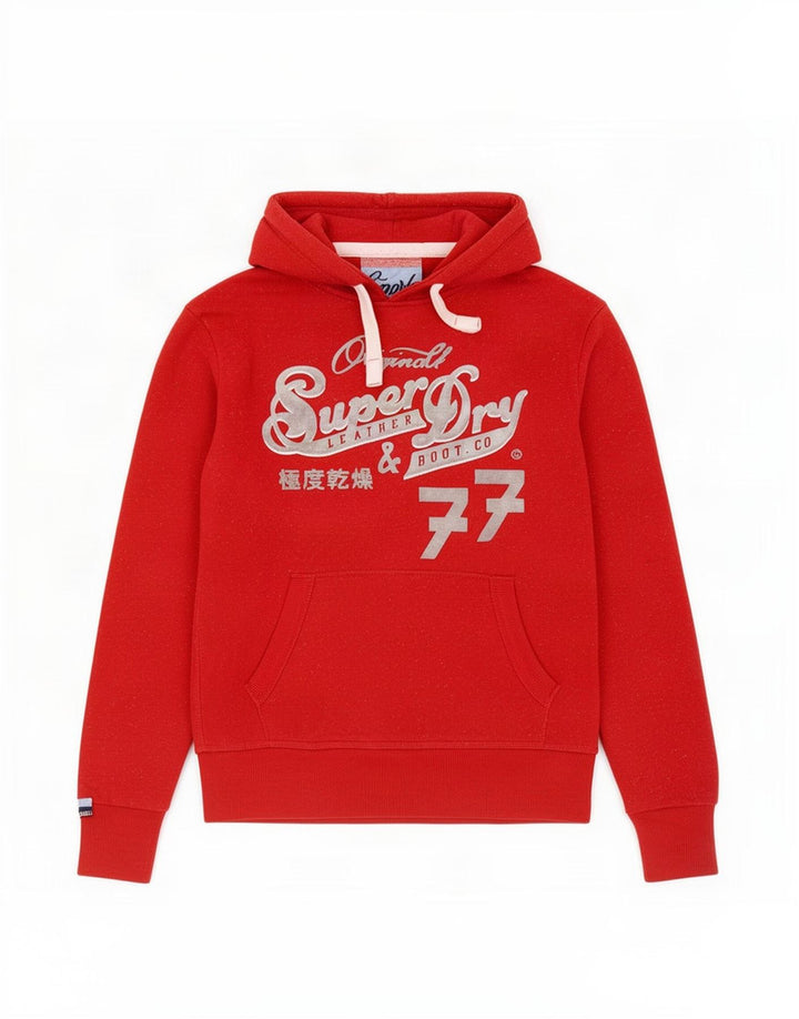 Superdry Mens Graphic Hoodie Jumper Médio Algodão Vermelho