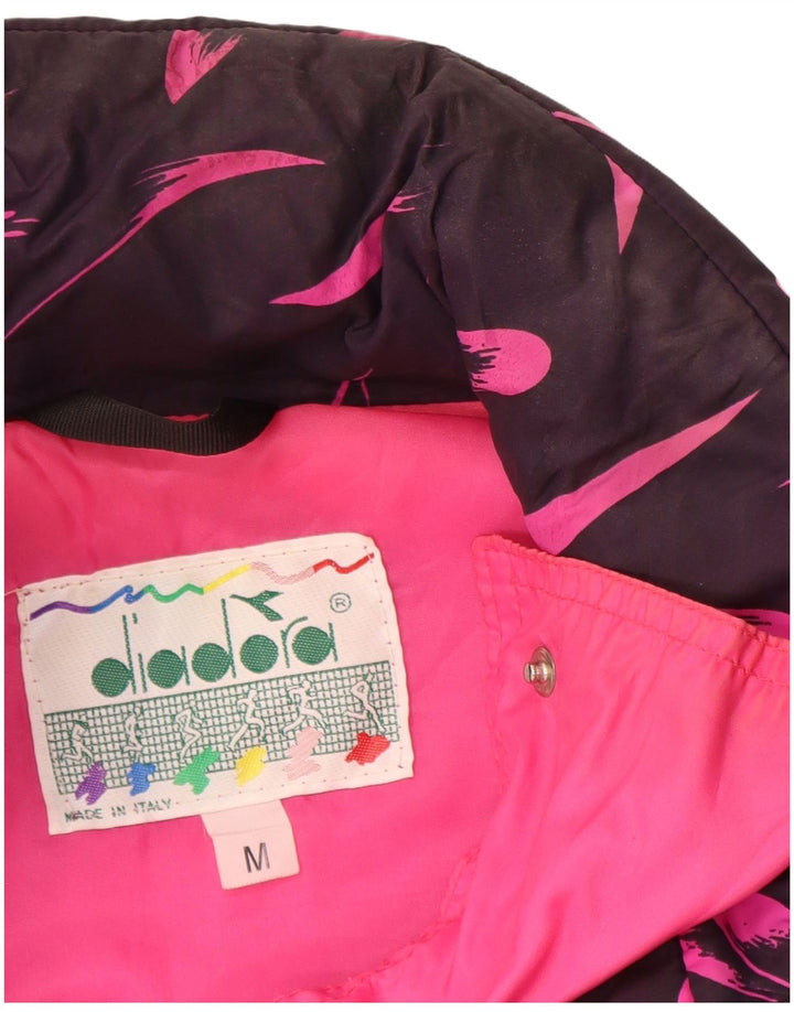 Diadora Womens Oversized Windbreaker Coat UK 14 Médio Roxo Floral