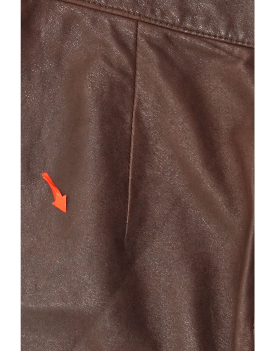 Saia de couro feminina vintage W28 couro marrom médio