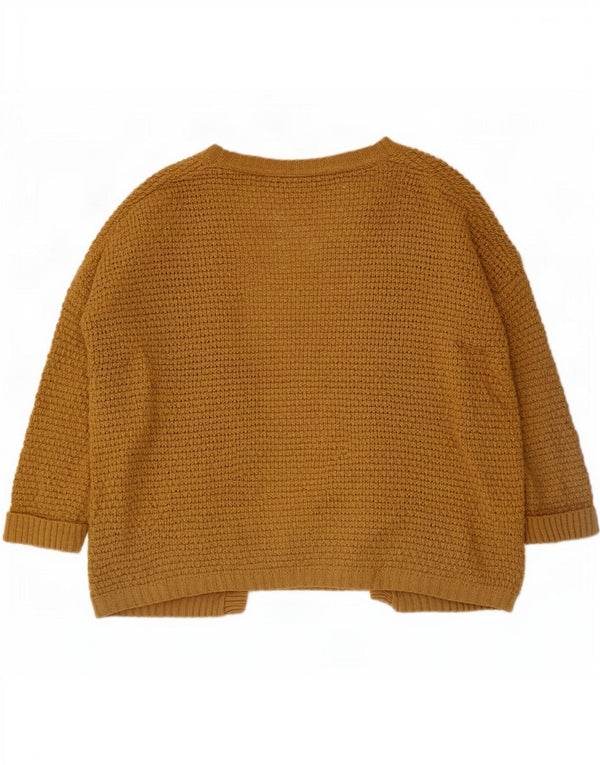 Suéter cardigã feminino aberto de manga 3/4 Topshop Reino Unido 6 XS marrom