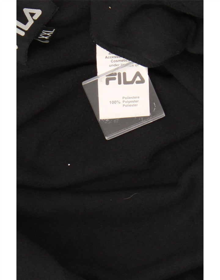 Jaqueta corta-vento masculina Fila com capuz UK 44 2XL poliéster preto