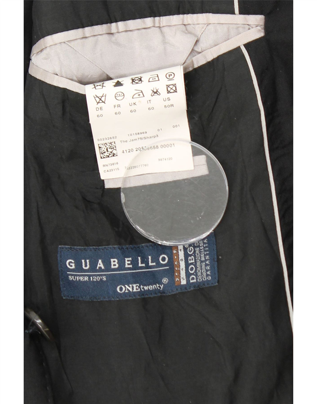 Jaqueta blazer masculina HUGO BOSS Guabello 2 botões Reino Unido 40 grande viscose preta