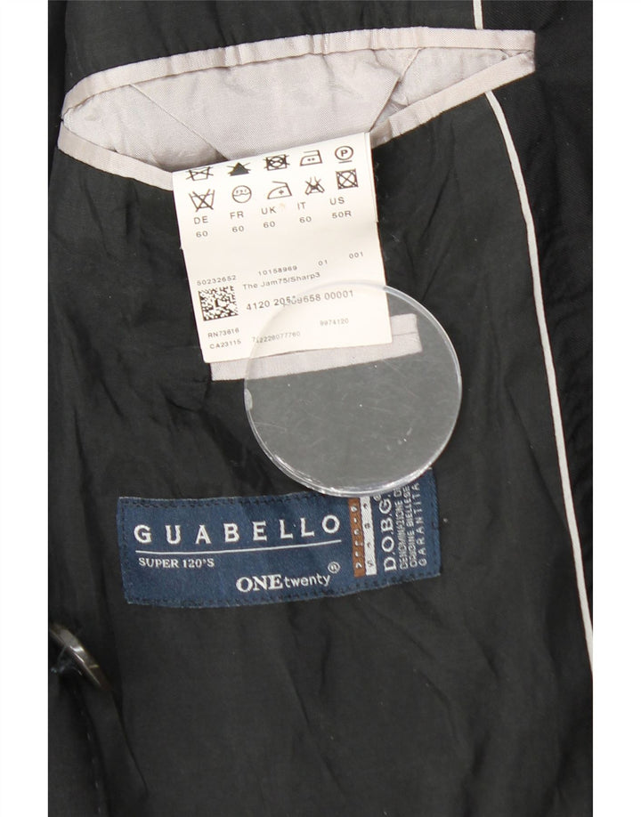 Jaqueta blazer masculina HUGO BOSS Guabello 2 botões Reino Unido 40 grande viscose preta