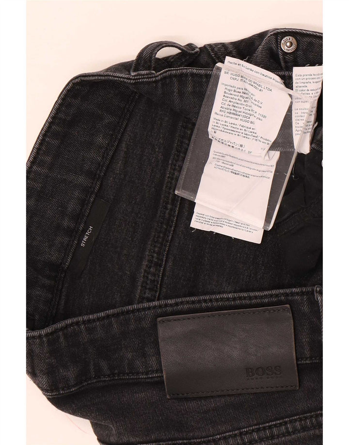 Hugo Boss Masculino Stretch Straight Jeans W34 L30 Algodão Cinza