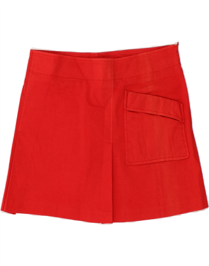 VINTAGE Womens Mini Skirt EU 42 Large W32 Red Cotton Vintage Vintage and Second-Hand Vintage from Messina Hembry 